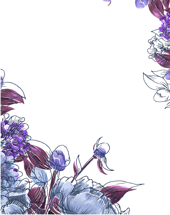 Immagine di sfondo di bordo floreale viola PNG