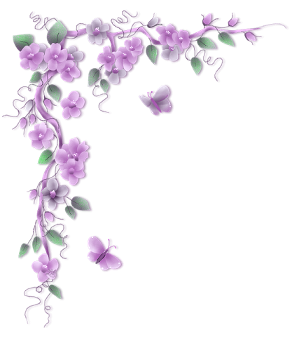 Violet Floral Border PNG Free Download