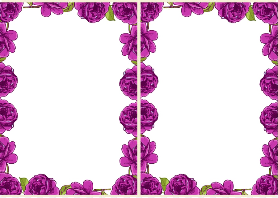 Violet Floral Border Transparent Background PNG