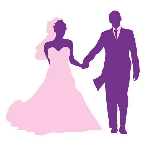 Wedding Couple Silhouette Free PNG Image