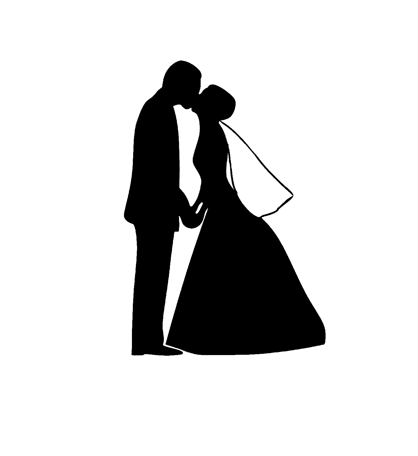 Wedding Couple Silhouette PNG Image