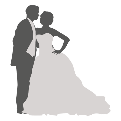 Wedding Couple Silhouette PNG Photo