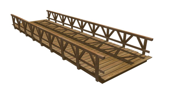 Gambar PNG jembatan kayu dengan latar belakang Transparan