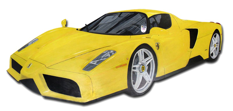 Yellow Ferrari PNG Background Image
