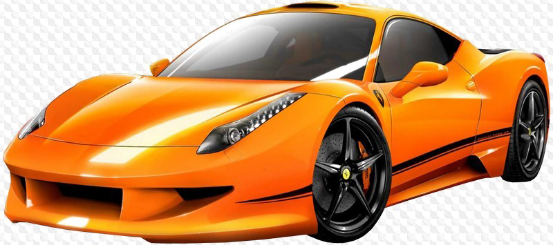 Yellow Ferrari PNG Image Background
