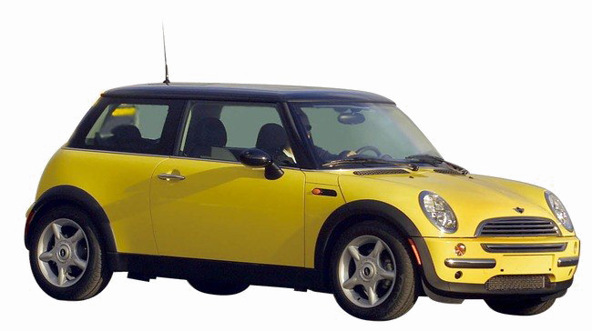 Yellow Mini Cooper PNG Image Background