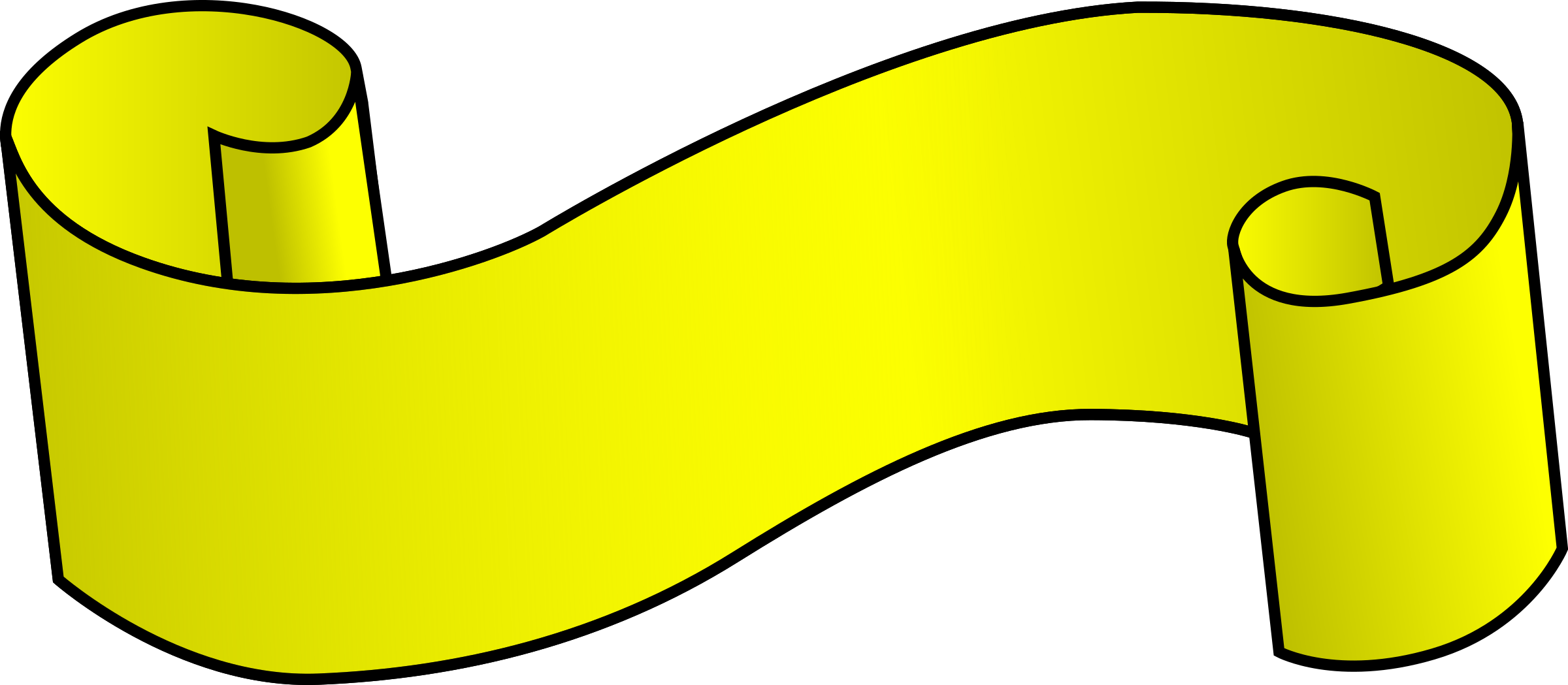 Желтая лента прозрачный фон PNG