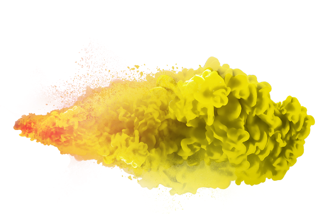 Image PNG de fumée jaune avec fond Transparent