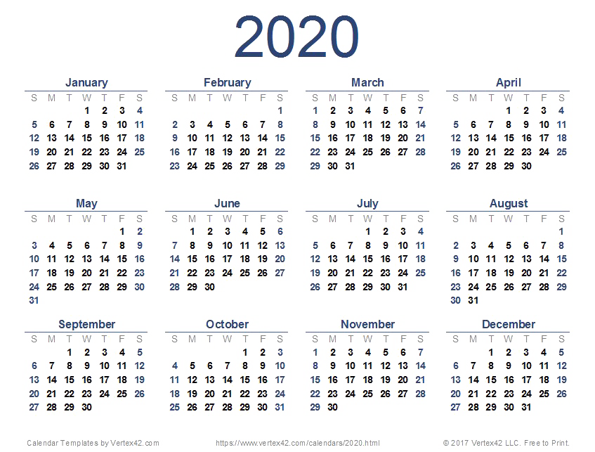 2020 Calendar PNG Download Image