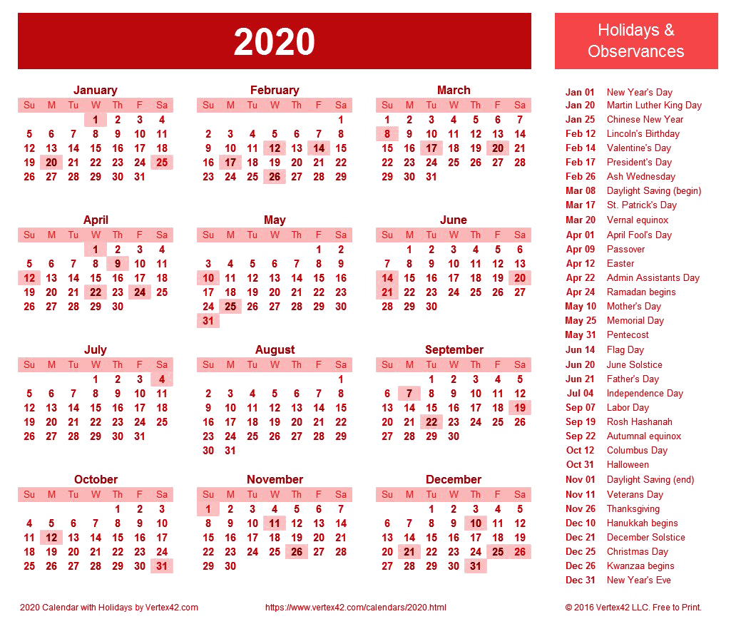 2020 calendrier PNG image