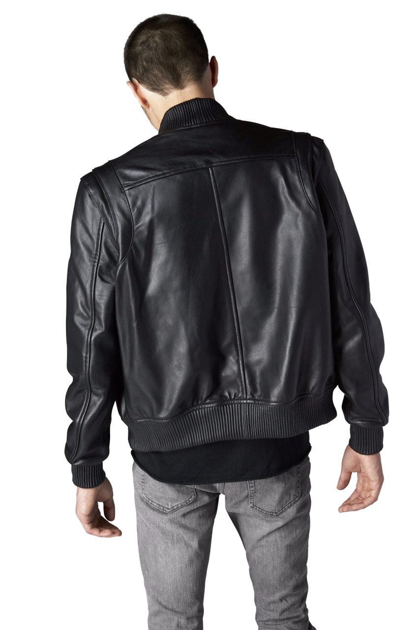Black Leather Jacket Free PNG Image
