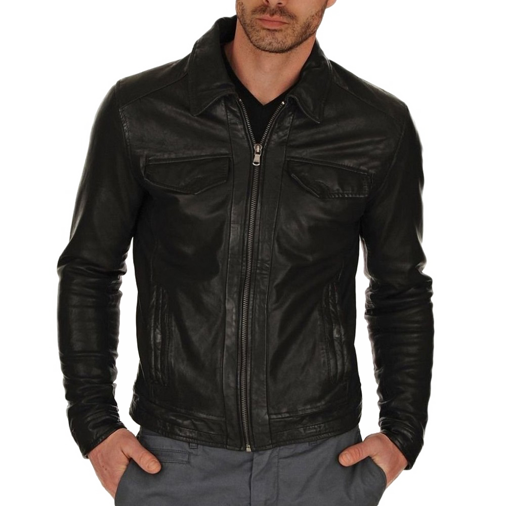 Black Leather Jacket PNG Pic