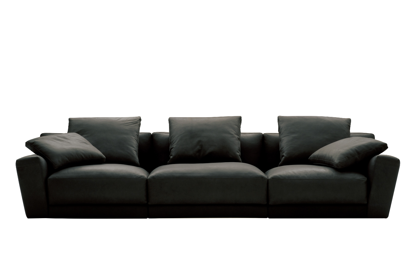 Gambar latar belakang sofa hitam PNG