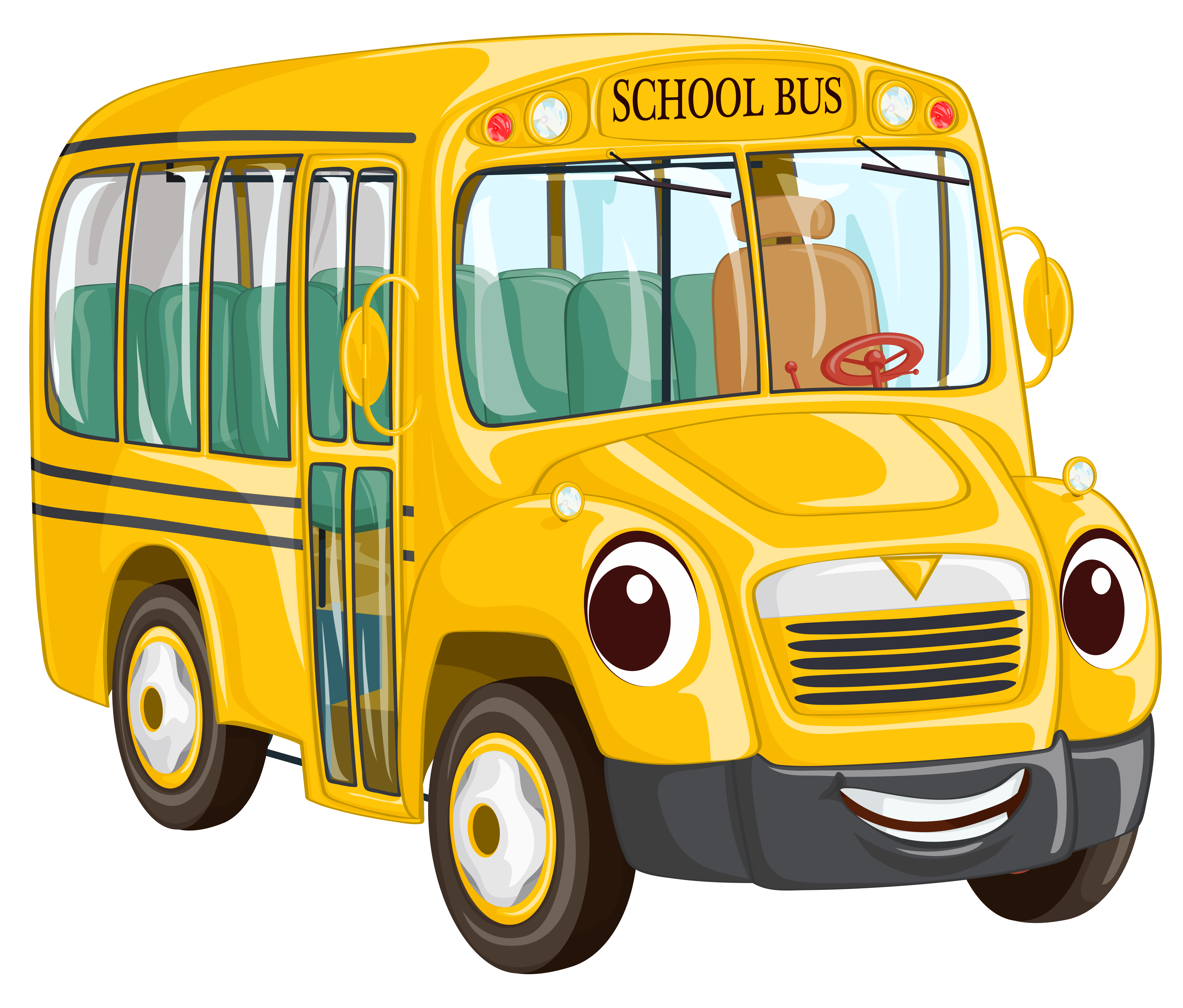 Cartoon school bus PNG Beeld achtergrond