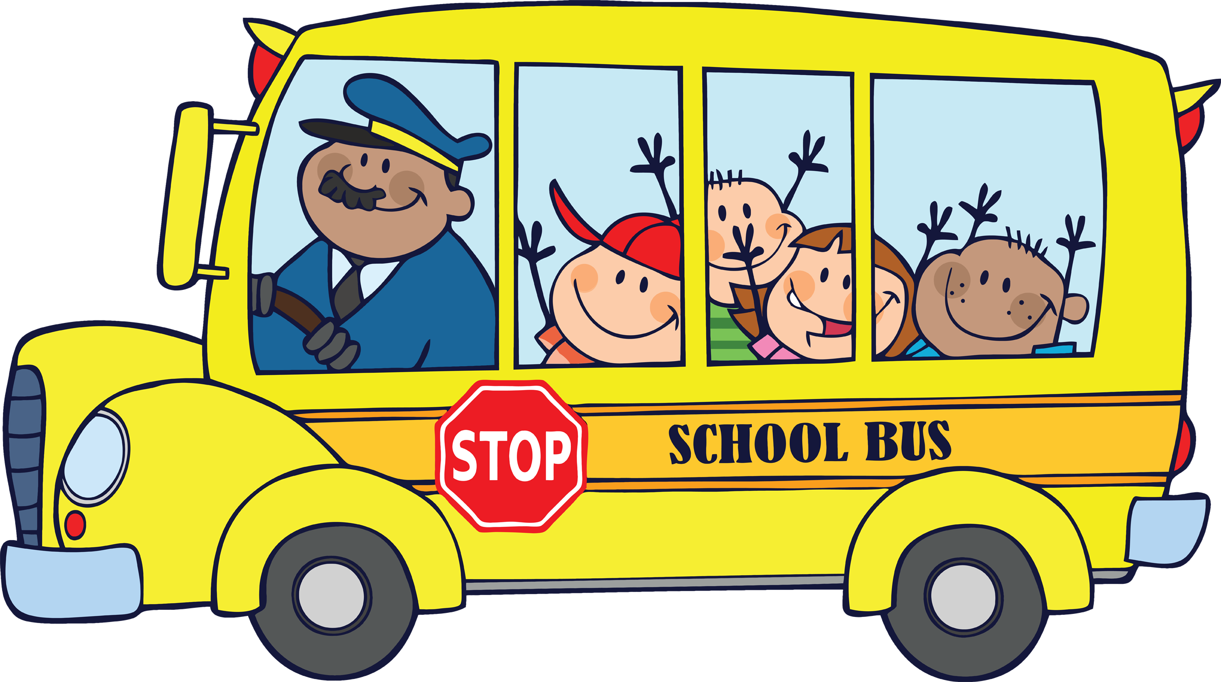 Cartoon School Bus PNG Image