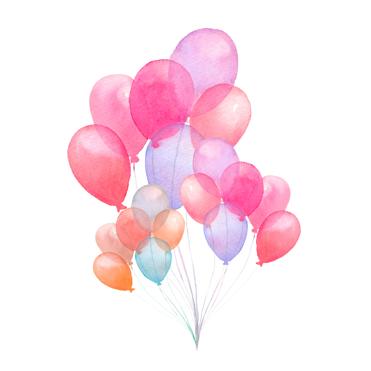 Красочные воздушные шары PNG картина