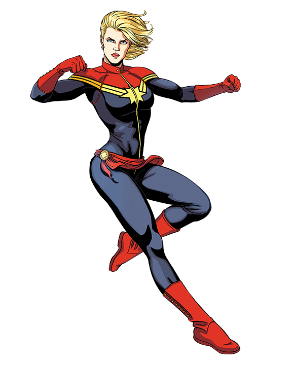 Comic Captain Marvel Transparent Image