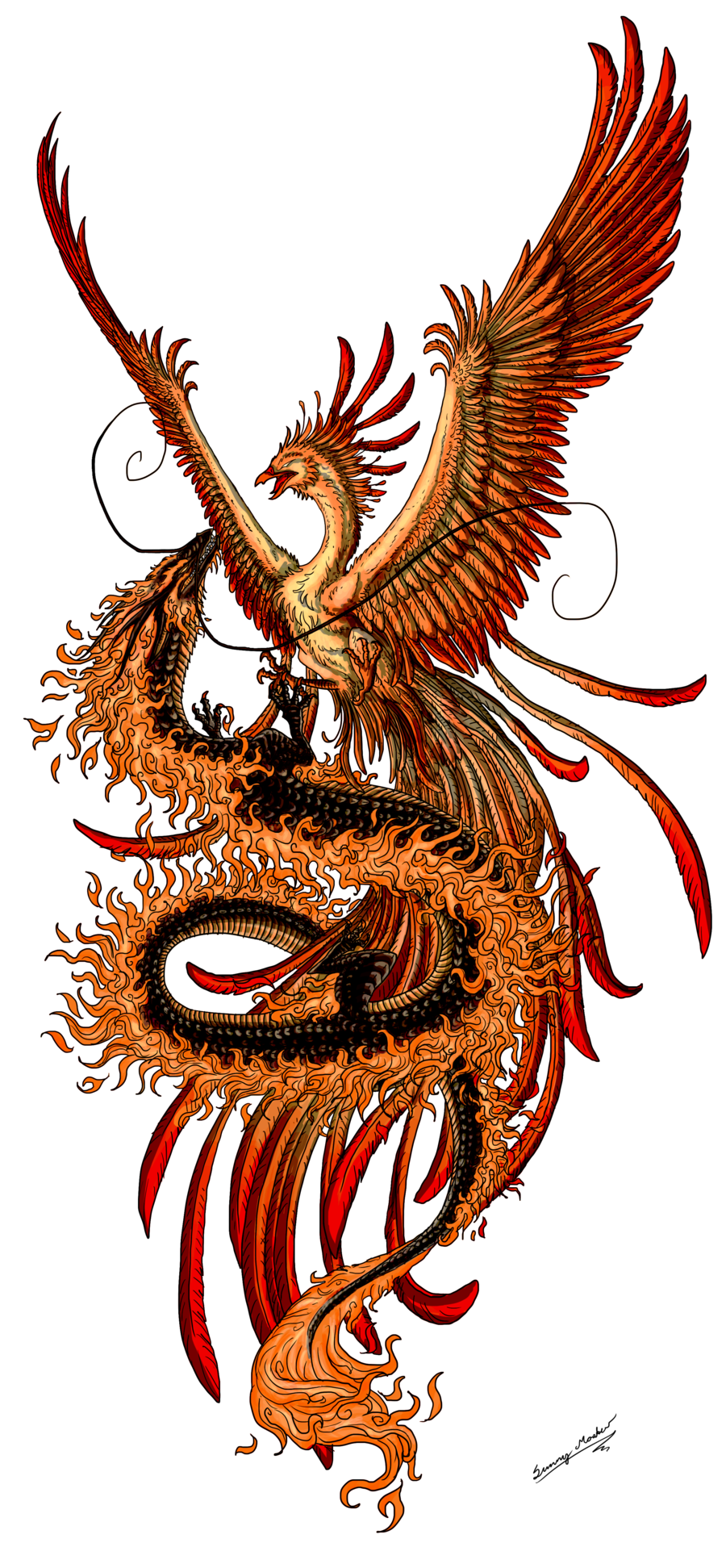 Tatuagem de dragão fundo transparente PNG