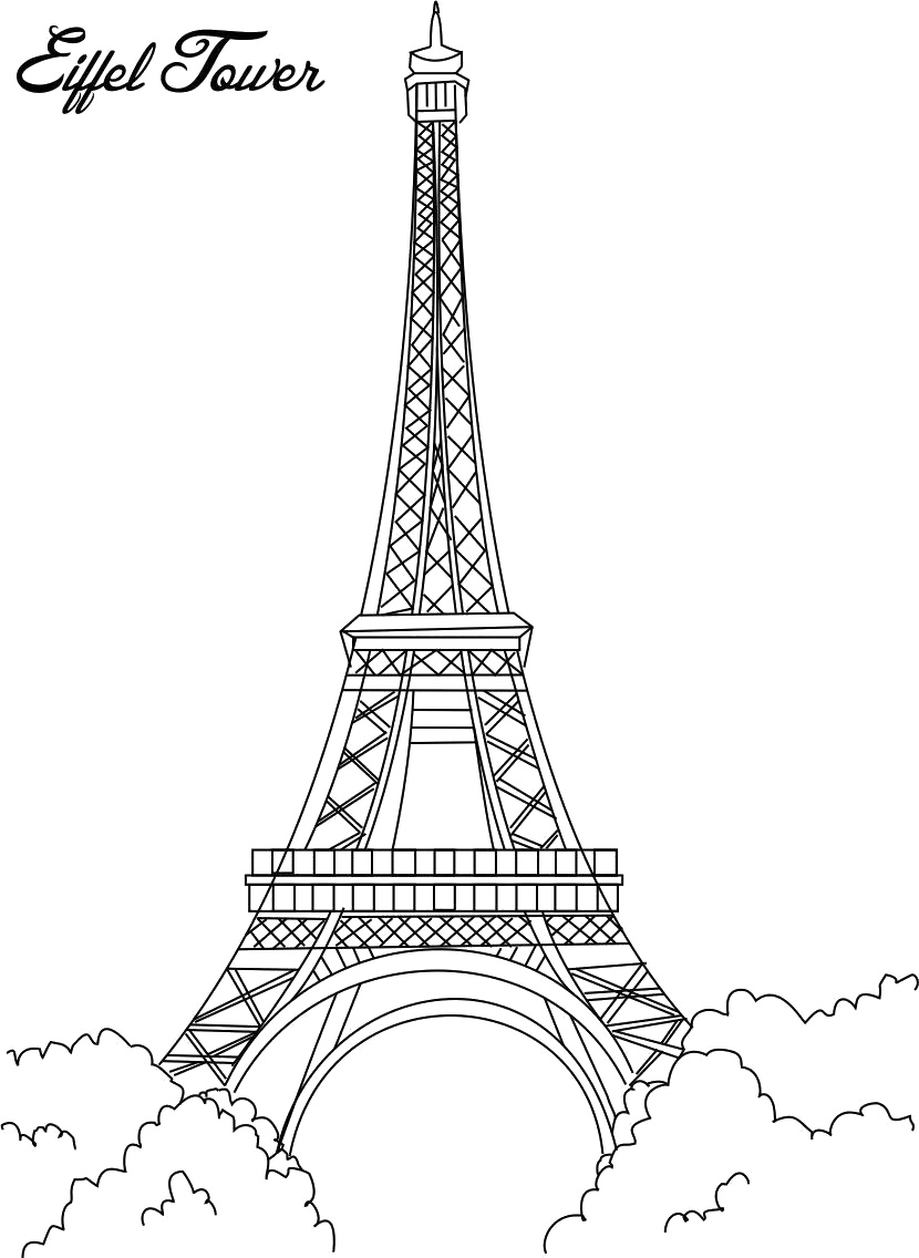 Silhouette della Torre Eiffel Scarica limmagine PNG