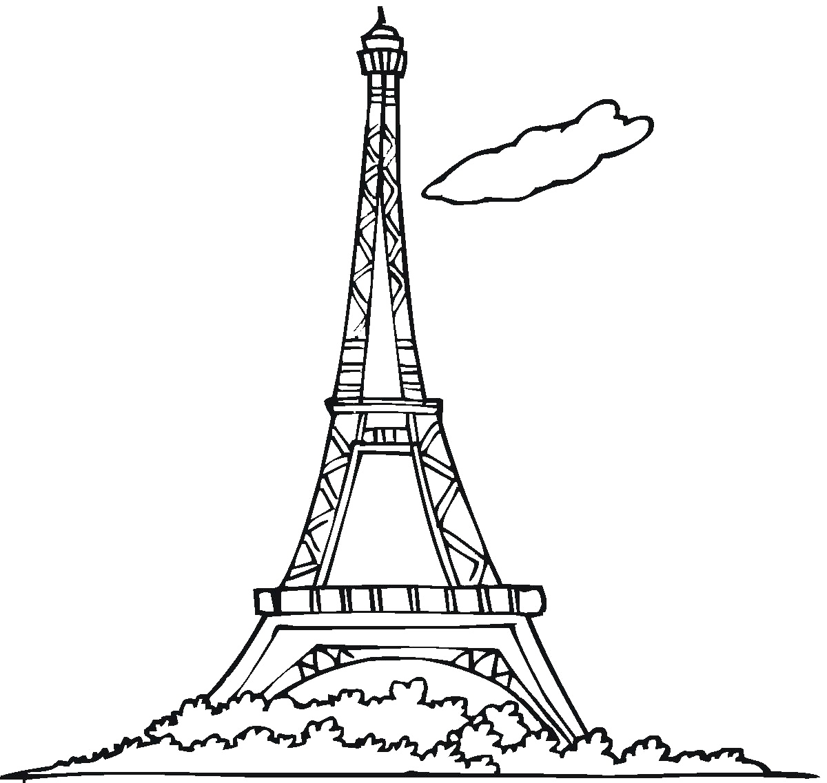 Eiffel Tower Silhouette PNG Free Download