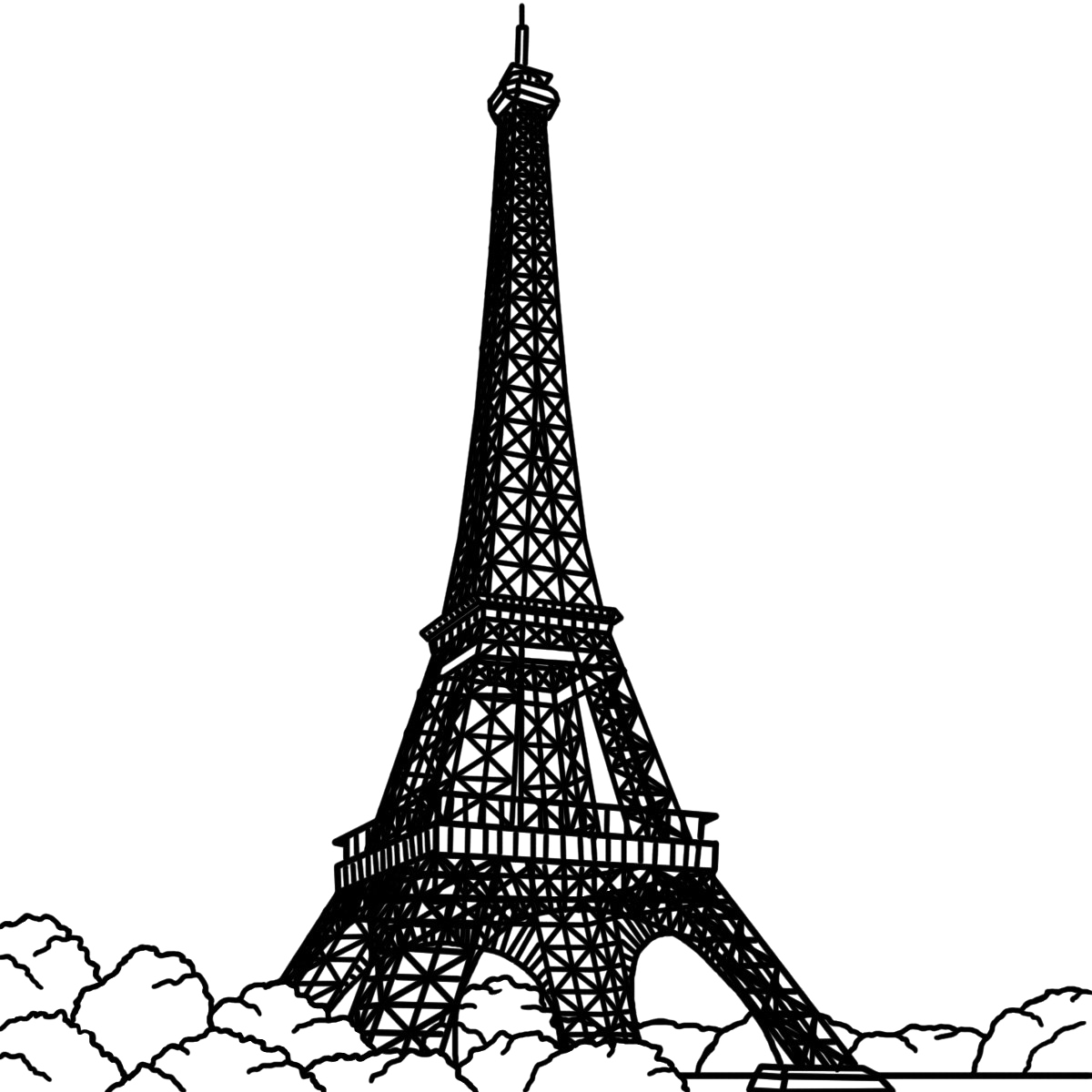 Silhouette della torre Eiffel sfondo PNG sfondo Trasparente