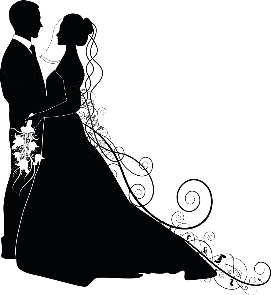 Groom And Bride Silhouette PNG Download Image