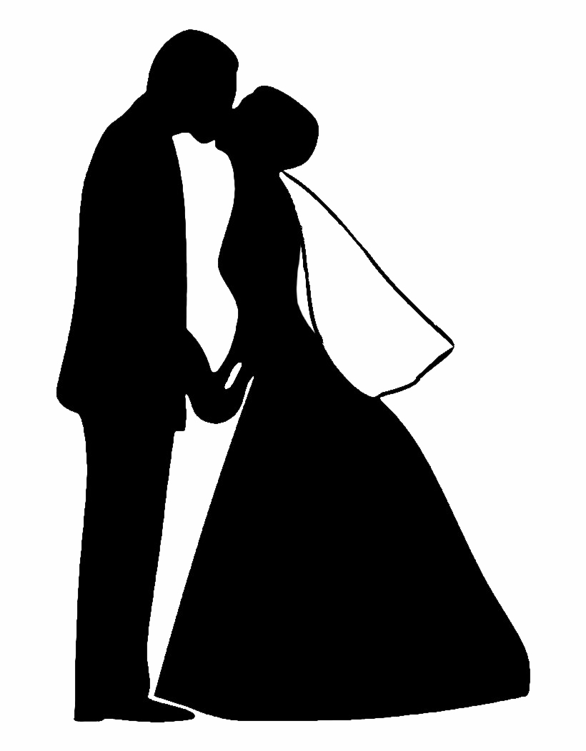 Groom And Bride Silhouette PNG Image Background