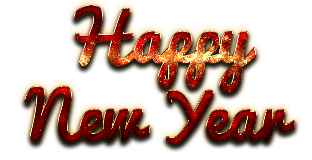 Happy New Year Word Art PNG Image