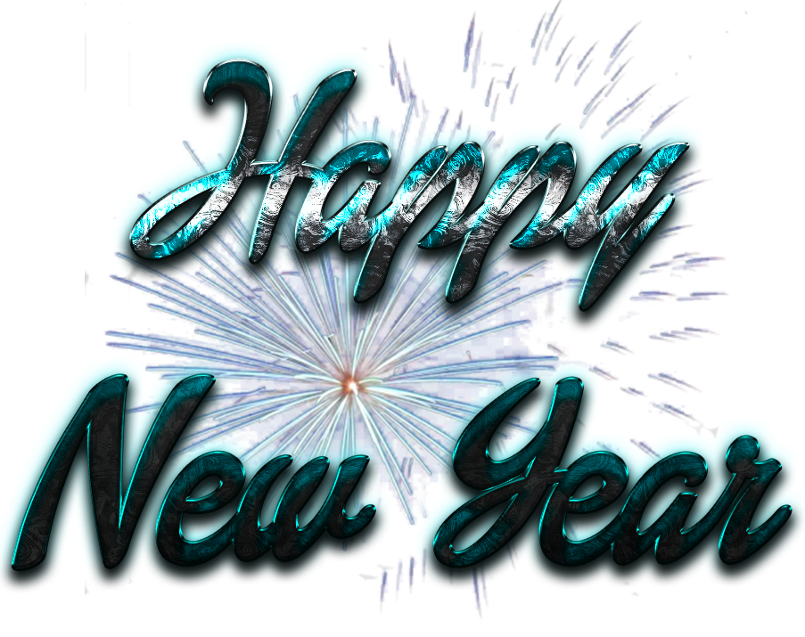 Happy New Year Word Art Transparent Image