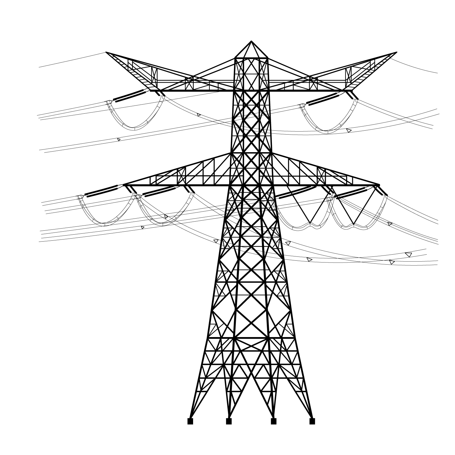 High Voltage Transmission Tower PNG Download Image
