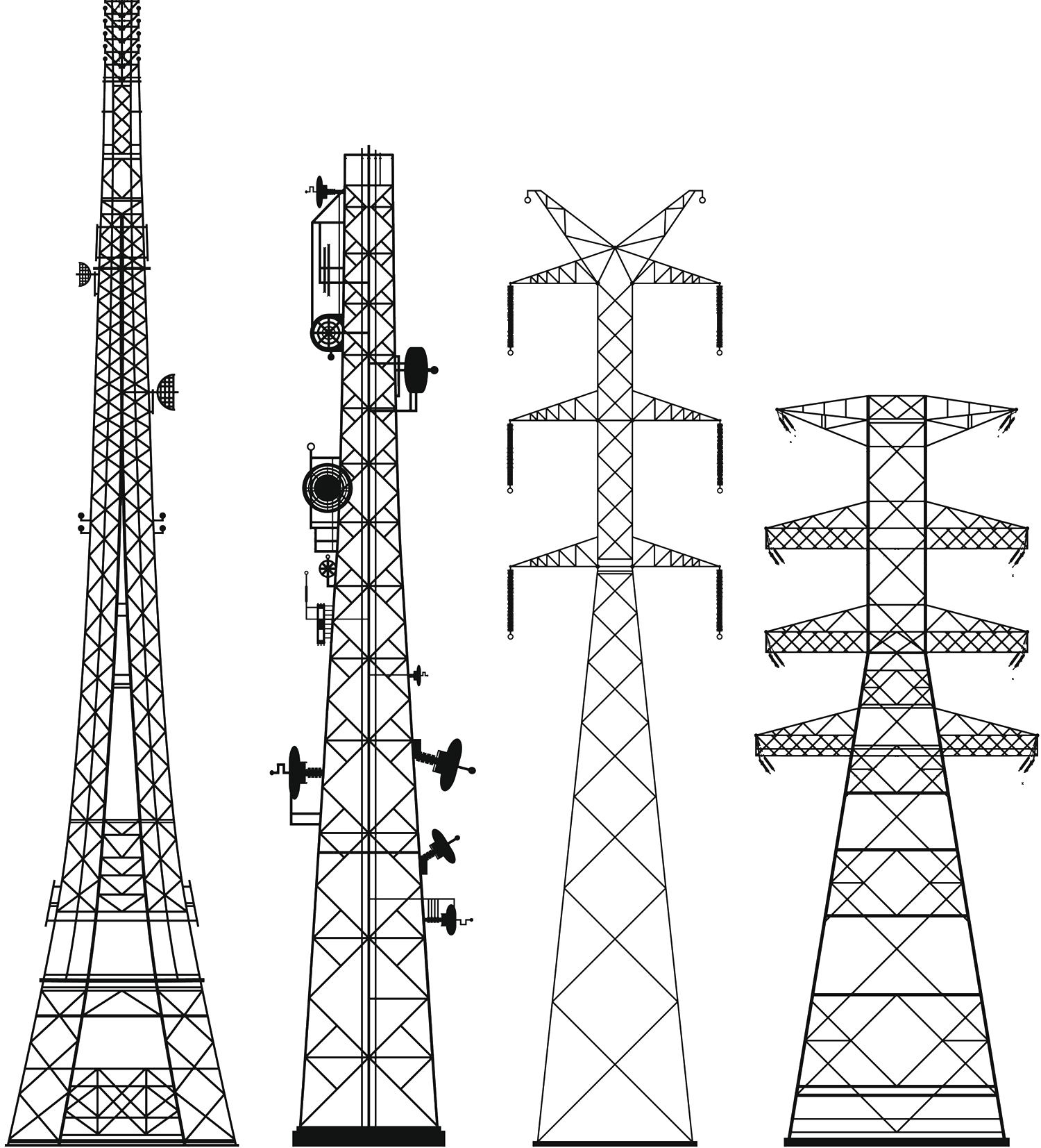 High Voltage Transmission Tower PNG Image Background
