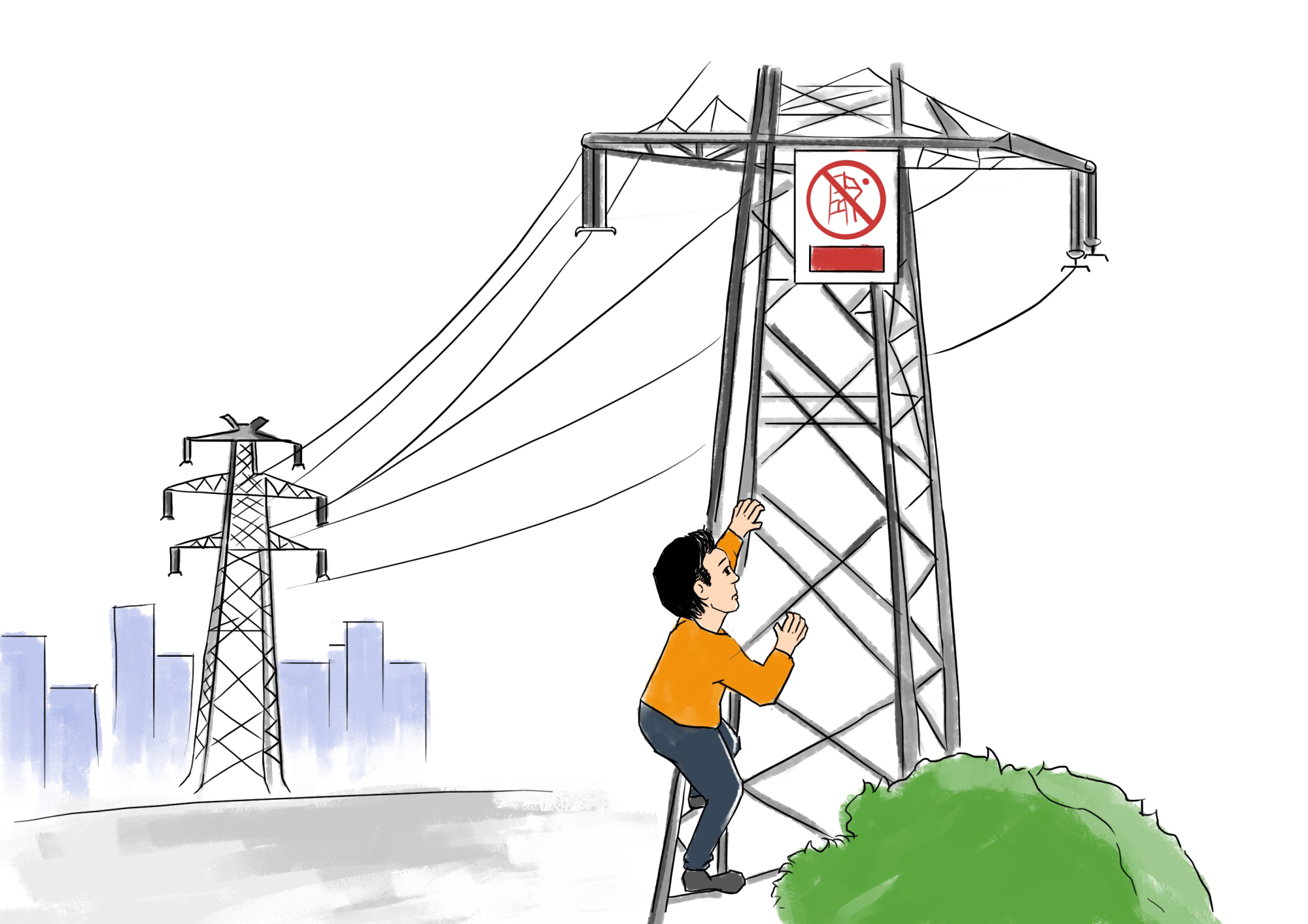 High Voltage Transmission Tower PNG Photo