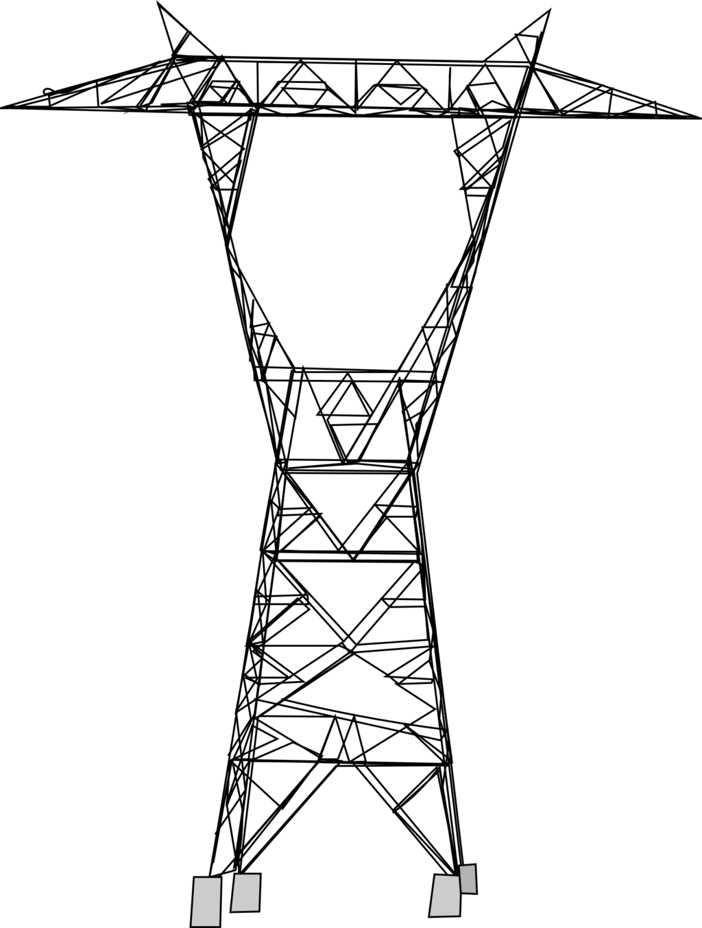 Hochspannungsübertragungsturm PNG-transparentes Bild