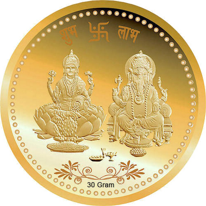 Лакшми золотая монета PNG фото