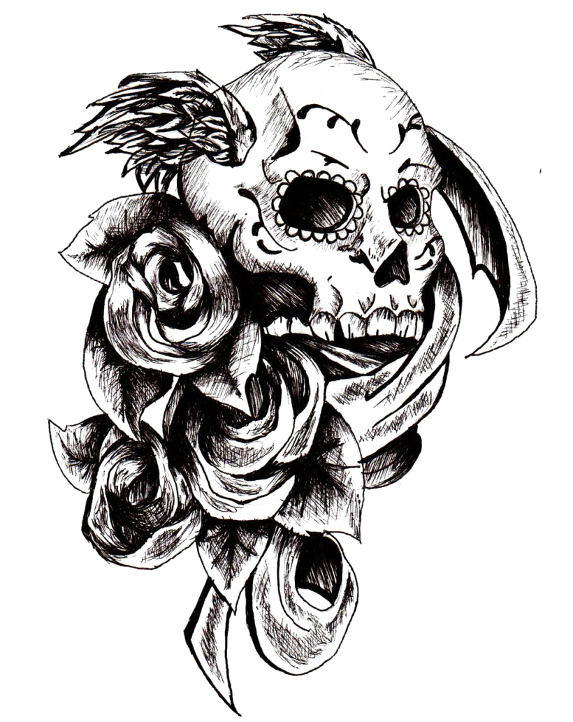 Immagine Trasparente dellimmagine del tatuaggio del tatuaggio del cranio