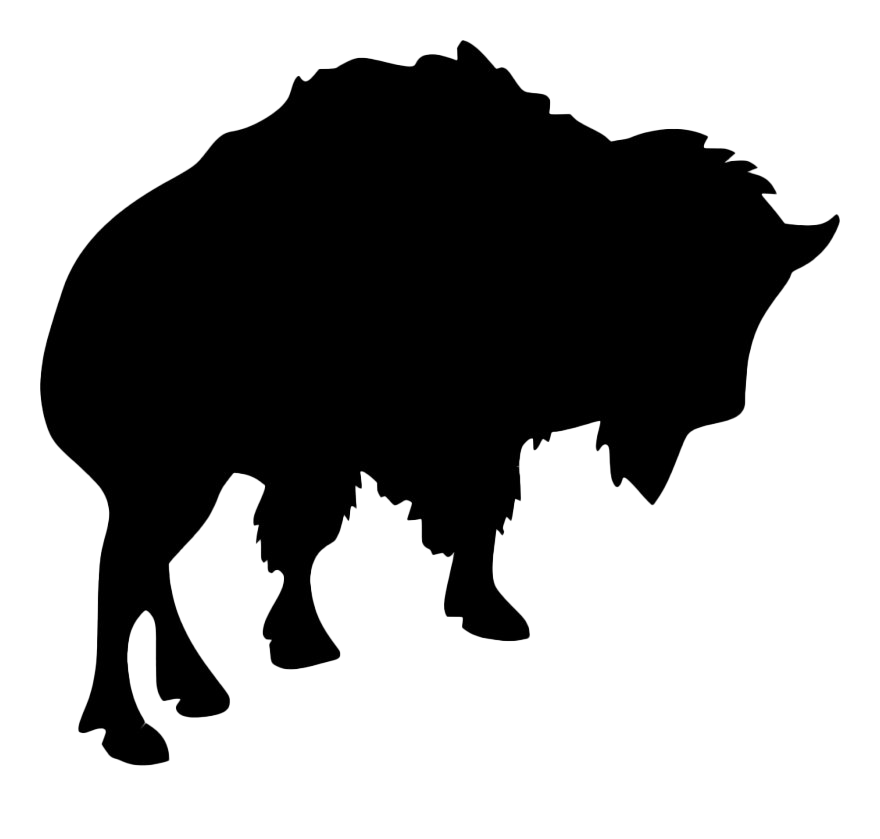 Bison silhouet PNG Transparant Beeld