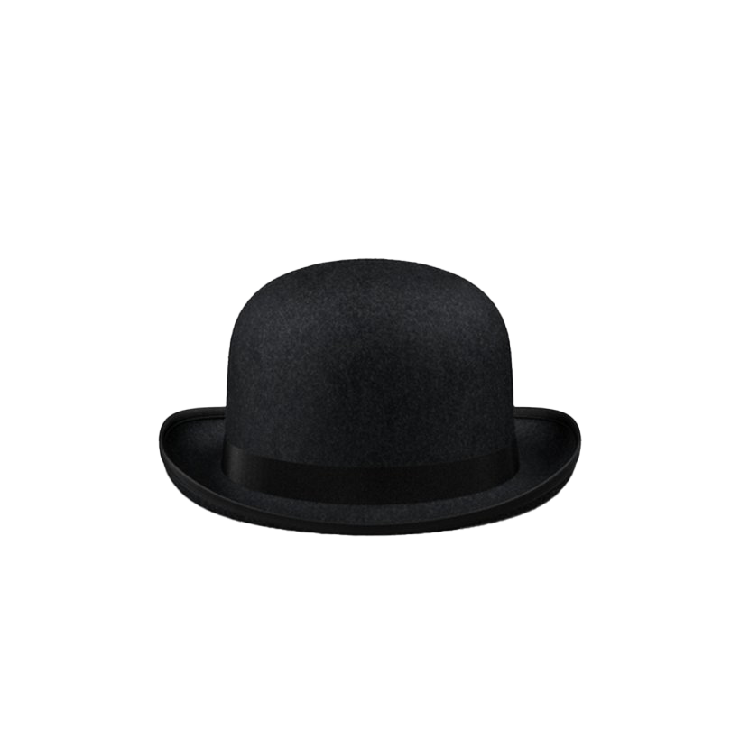Hitam Bowler Hat Transparan Background PNG