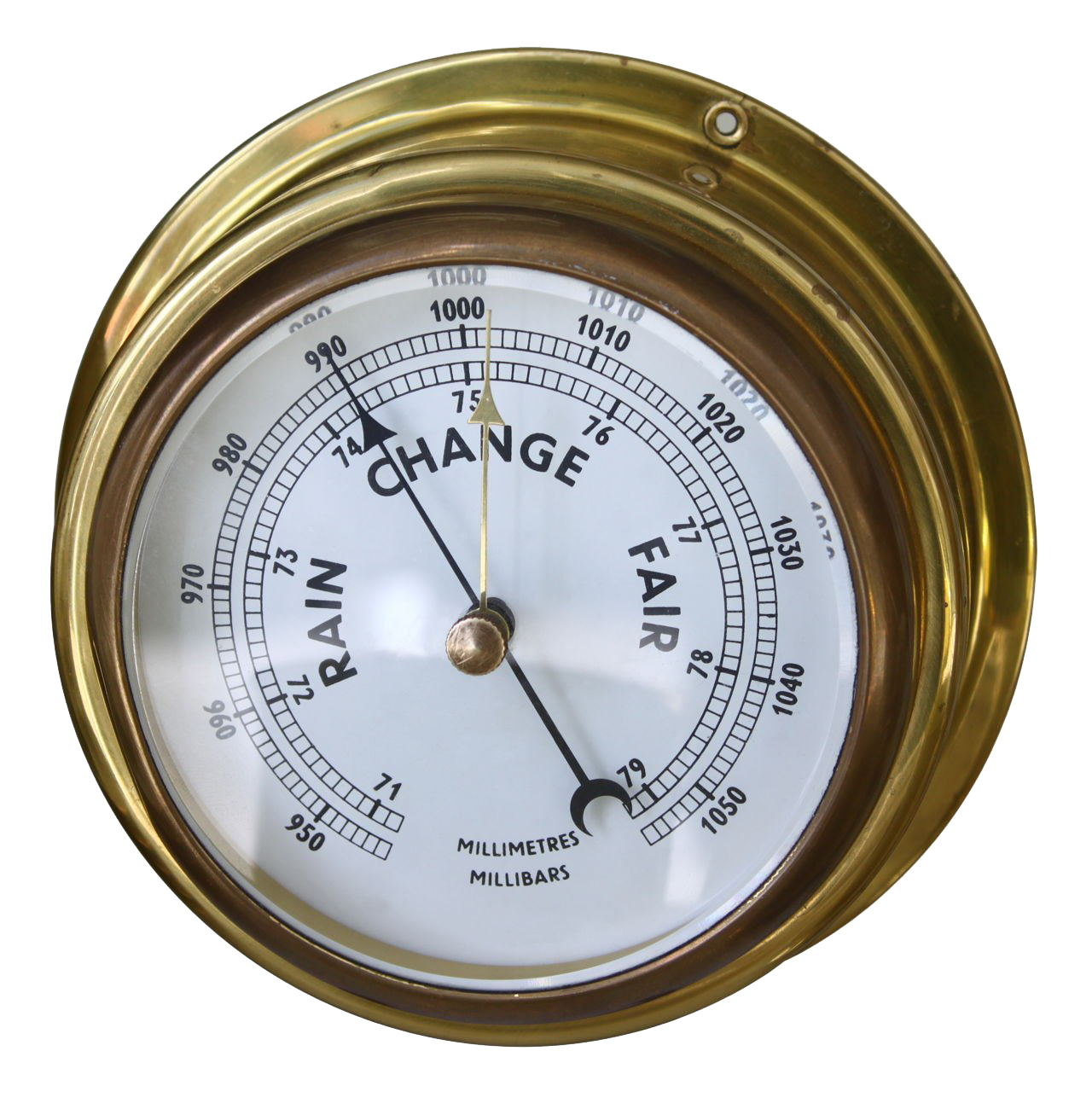 Brass Barometer PNG Transparent Image