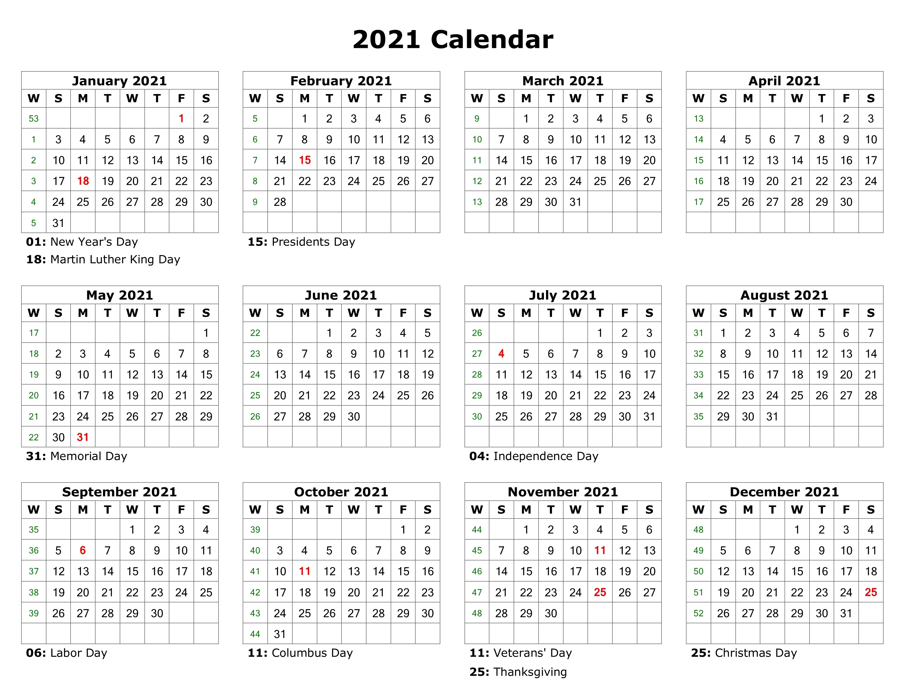 Kalender 2021 PNG Gambar Transparan
