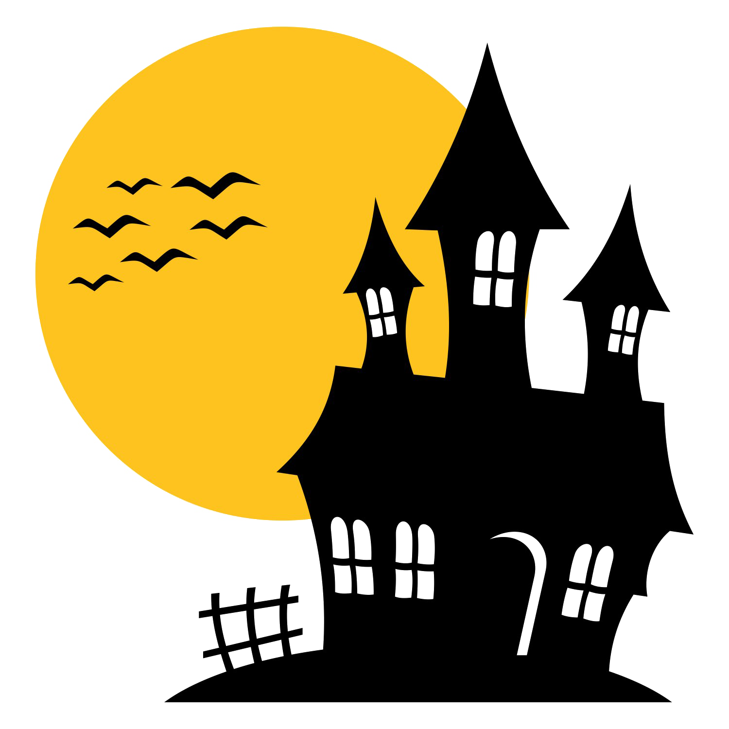Halloween Haunted House PNG Transparent Image