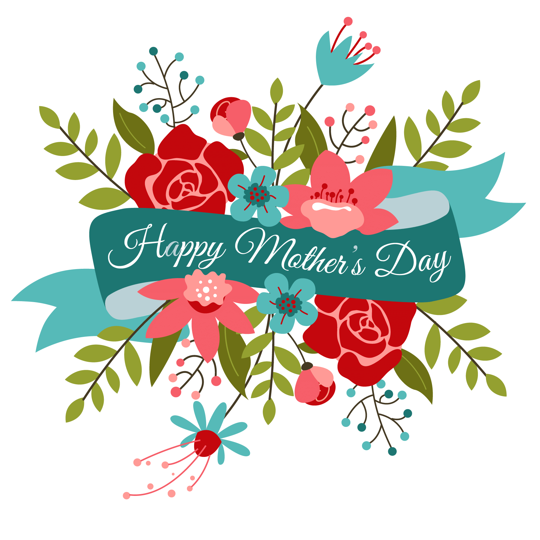 Happy Mothers Day Flower PNG High-Quality Image