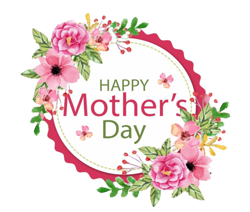 Happy Mothers Day Bulaklak Transparent na Imahe