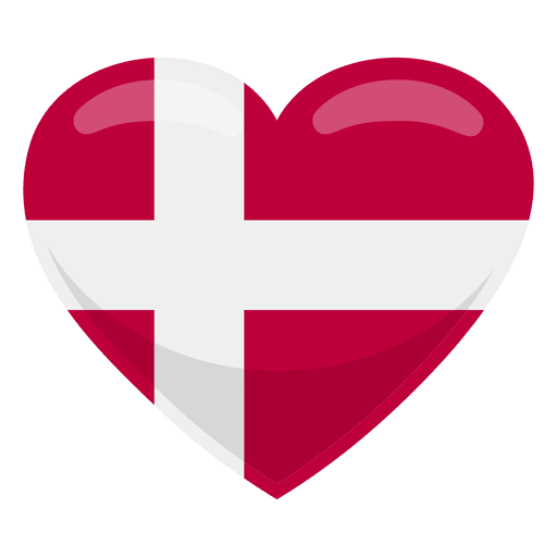 Heart Denmark Flag PNG Transparent Image