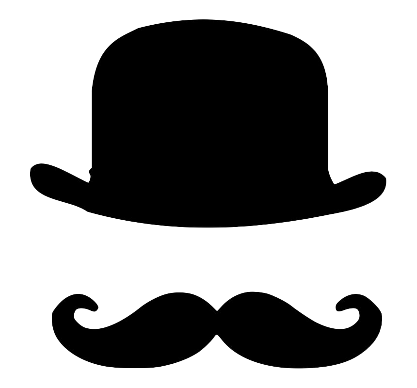 Snor Bowler Hat PNG-Afbeelding