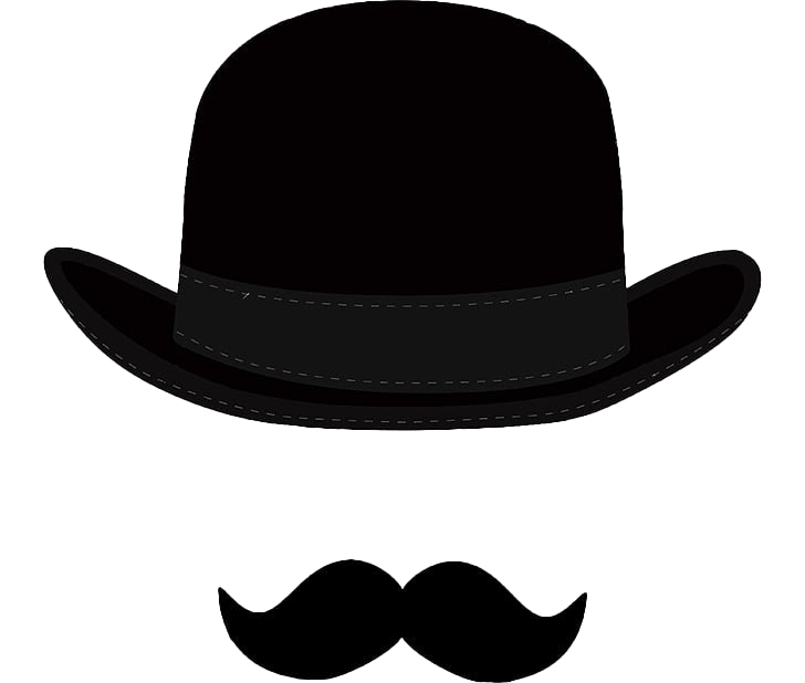 Mustache Bowler Hat PNG Pic