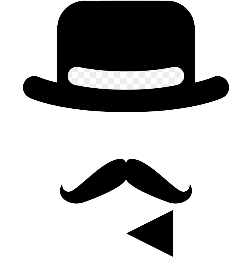 Snor Bowler Hat PNG-Afbeelding