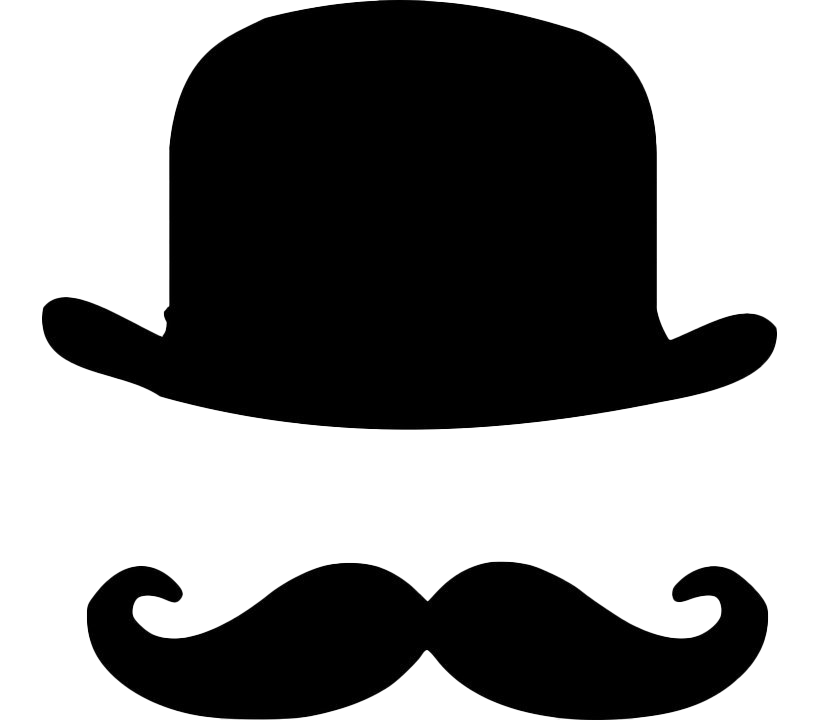 Mustache Bowler Hat Transparent