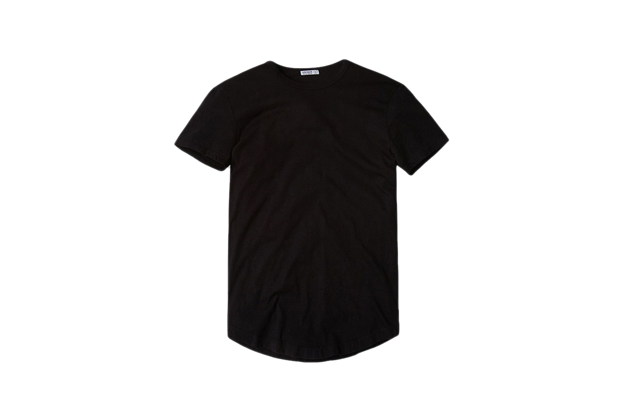 Effen zwarte t-shirt PNG-foto