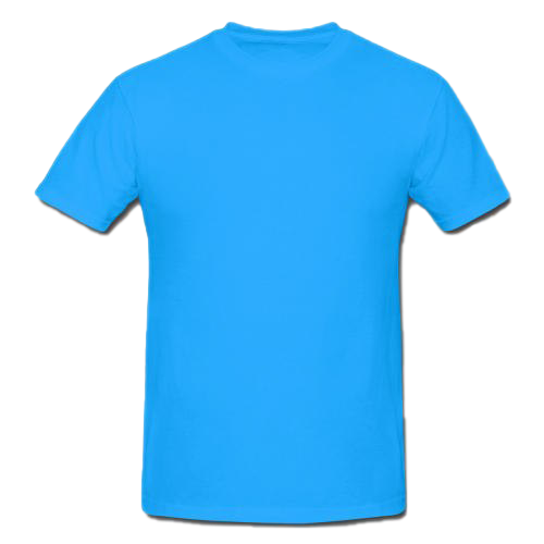 Effen blauwe t-shirt PNG-foto