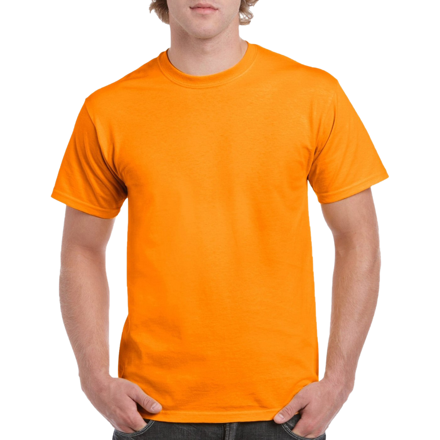 Plain Orange T-Shirt PNG Photo